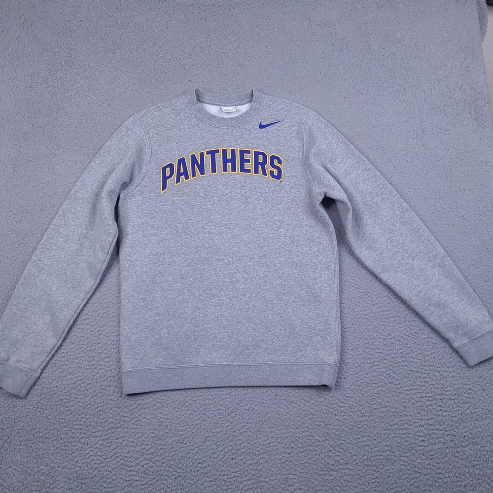 Pitt Panthers Nike Sweatshirt Mens Small Gray Graphic Crewneck Fleece